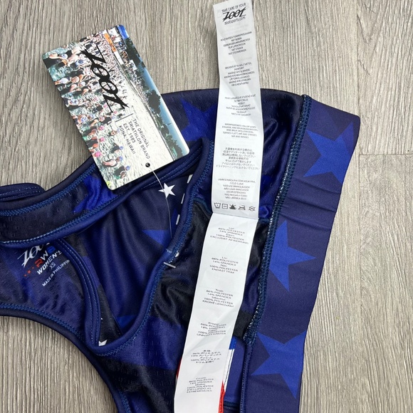 ZOOT Womens Ltd Run Bra RWB USA Red White Blue American Flag Sports Bra Size XS - Picture 9 of 12